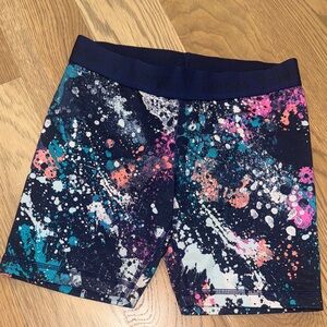 Lululemon Ivivva Girls Navy Splash Print Biker Shorts